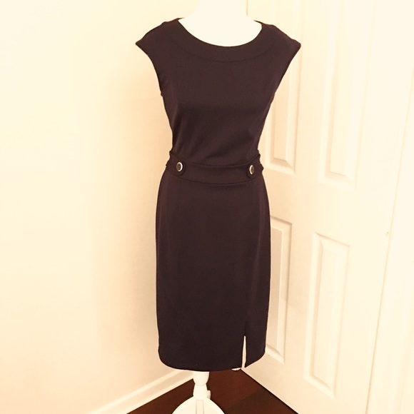 New York & Company Dresses & Skirts - NY&Co Navy Fitted Office and More Midi Dress